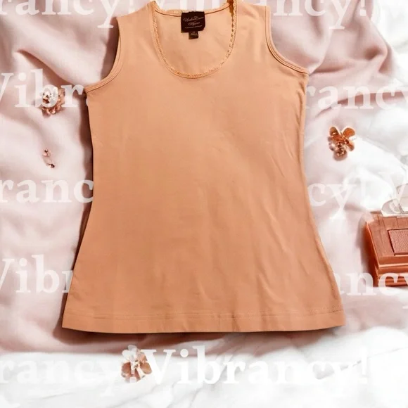 Kathleen Kirkwood Apricot Undercover Agent Sleeveless Tank Top     size XS NWOT - Picture 2 of 10